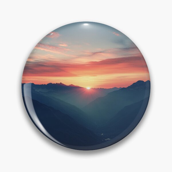 Item preview, Mountains Sunset Landscape, Mountains Wall Art designed and sold by NicolasGlowArt.
