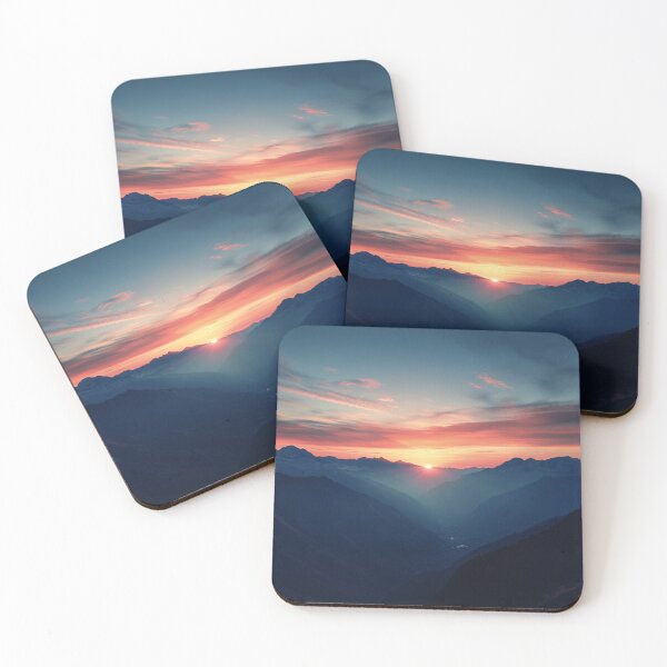 Item preview, Mountains Sunset Landscape, Mountains Wall Art designed and sold by NicolasGlowArt.