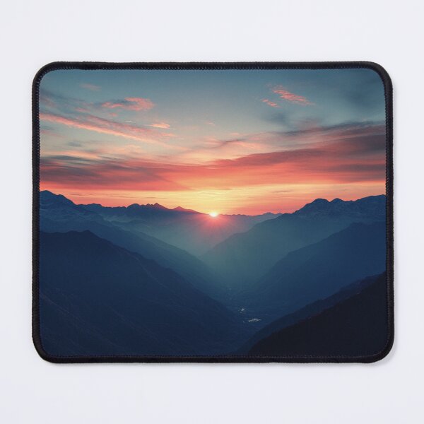 Item preview, Mountains Sunset Landscape, Mountains Wall Art designed and sold by NicolasGlowArt.