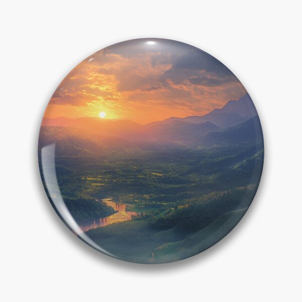 Item preview, mountains Sunset Lnadscape, Nature Wall Art designed and sold by NicolasGlowArt.
