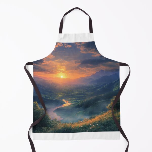 Item preview, mountains Sunset Lnadscape, Nature Wall Art designed and sold by NicolasGlowArt.
