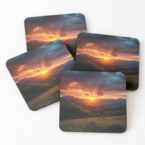 Item preview, Sunset Mountains Landscape, Mountains Landscape Wall Art designed and sold by NicolasGlowArt.