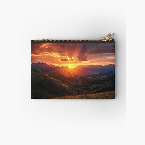 Item preview, Sunset Mountains Landscape, Mountains Landscape Wall Art designed and sold by NicolasGlowArt.