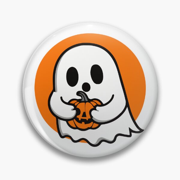 Item preview, Adorable Halloween Ghost with Pumpkin | Spooky Cute  designed and sold by ArtCornerStudio.