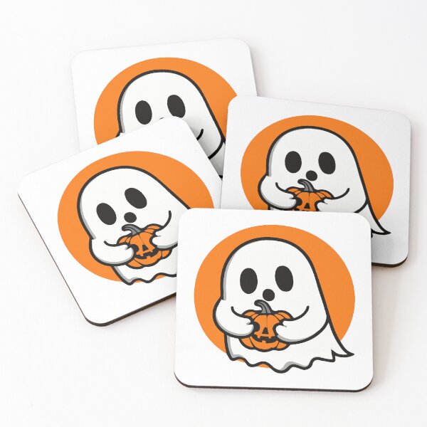 Item preview, Adorable Halloween Ghost with Pumpkin | Spooky Cute  designed and sold by ArtCornerStudio.