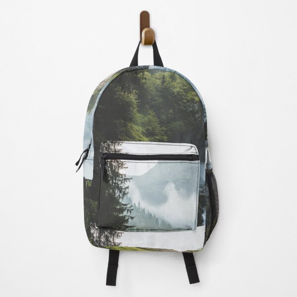 Item preview, Mountains And Waterfall Landscape, Nature Wall Art designed and sold by NicolasGlowArt.