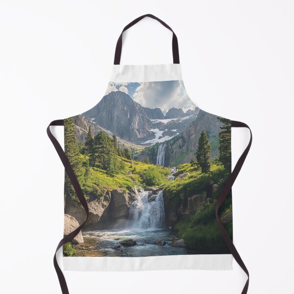 Item preview, Waterfall View and Mountains, Nature Wall Art designed and sold by NicolasGlowArt.
