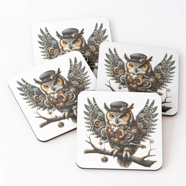 Item preview, The bespectacled owl combines nature with industrial elements. designed and sold by kankan22.