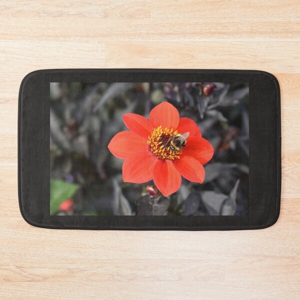 Item preview, Bee on red dahlia designed and sold by CatherineMoore4.