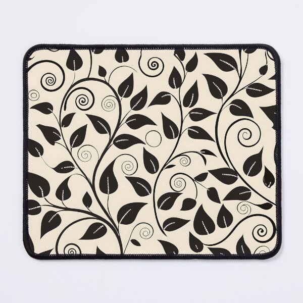Item preview, Elegant Black Organic Leaf Pattern Floral Design Home Decor designed and sold by Rostislav Bouda.