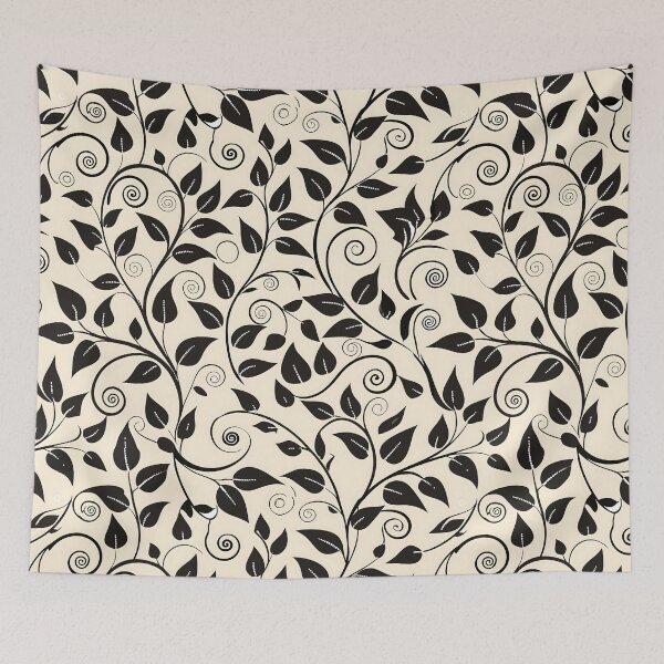 Item preview, Elegant Black Organic Leaf Pattern Floral Design Home Decor designed and sold by Rostislav Bouda.