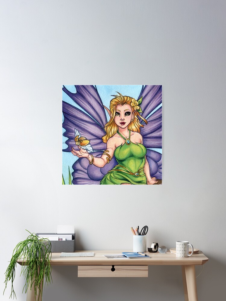 Thumbnail 1 of 3, Poster, Woodland Fairy Friend designed and sold by cybercat.