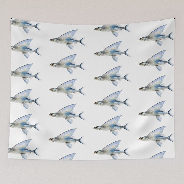 Item preview, Flyingfish  has elongated pectoral fins spread wide like wings, glistening  designed and sold by wonderisland.