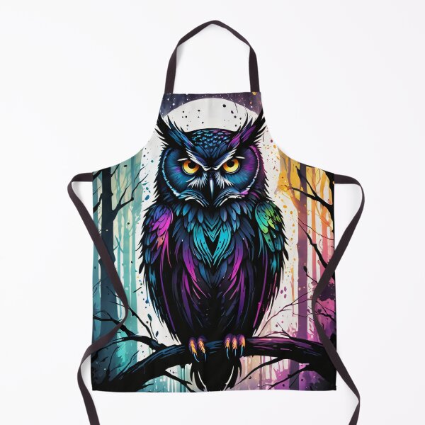 Item preview, Vibrant Colorful Owl Perched on Branch designed and sold by ByteyCreatives.