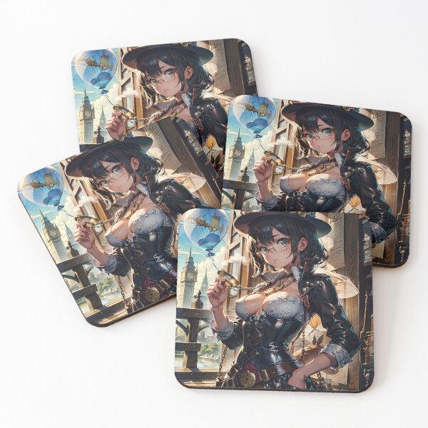 Item preview, Anime Steampunk girl in a fantasy world art designed and sold by TheArtistOf2022.