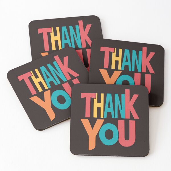 Item preview, Multicolour "Thank You" Typography Design designed and sold by PrintBreeze.
