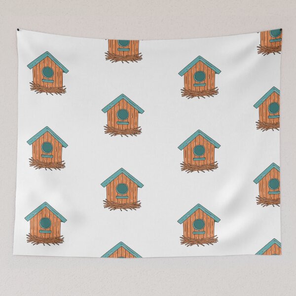 Item preview, Illustration of Robins' barn eaves nest designed and sold by rasagamastore.