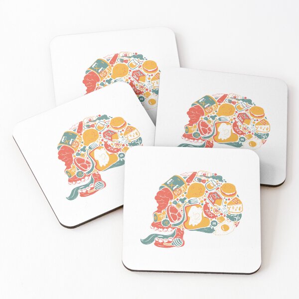 Item preview, Colorful Food Skull Art – Gourmet Anatomy Illustration designed and sold by coshe.