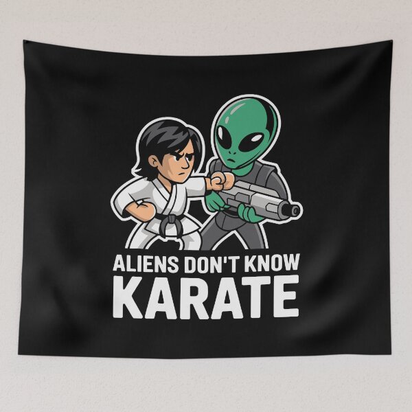 Item preview, Funny Aliens Karate Combat Gift Martial Arts Alien Invasion UFO designed and sold by w1ckerman.