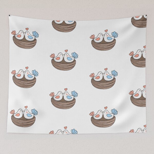 Item preview, Illustration of nest bird couple bird designed and sold by rasagamastore.
