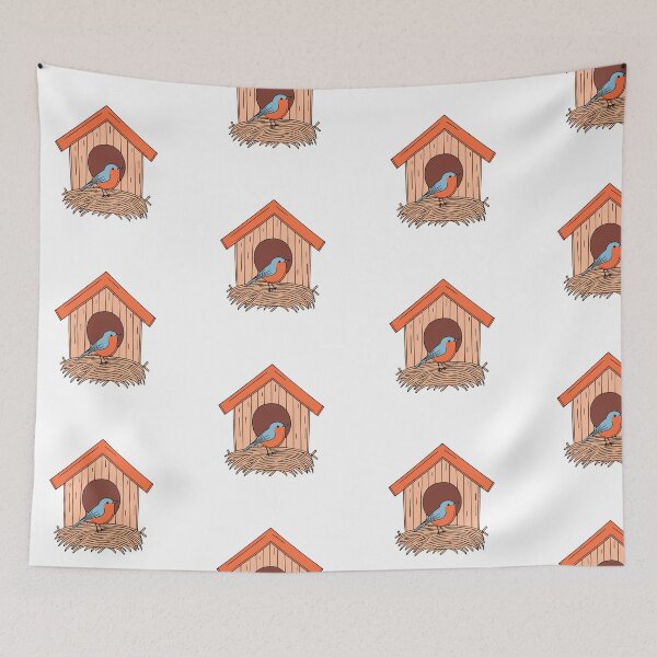 Item preview, Illustration of Robins' barn eaves nest designed and sold by rasagamastore.