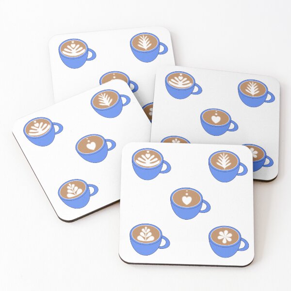 Item preview, Cute latte foam art, the blue cups designed and sold by TessaPeartree.