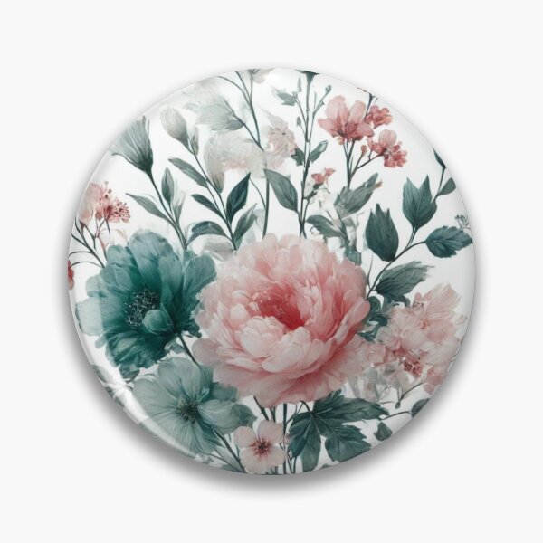 Item preview, Romantic Pink Teal Floral Pattern designed and sold by IoneShopDesign.