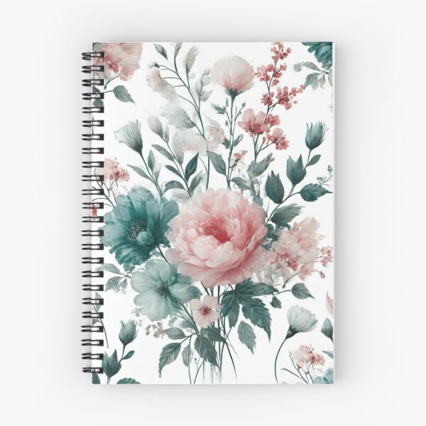 Item preview, Romantic Pink Teal Floral Pattern designed and sold by IoneShopDesign.