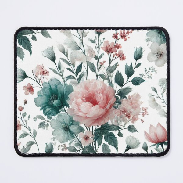 Item preview, Romantic Pink Teal Floral Pattern designed and sold by IoneShopDesign.