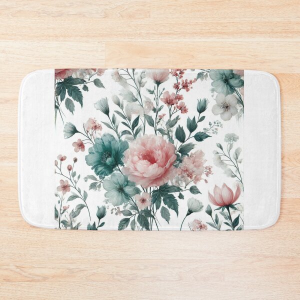 Item preview, Romantic Pink Teal Floral Pattern designed and sold by IoneShopDesign.