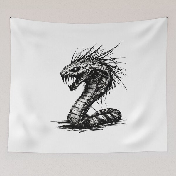 Item preview, Scruffy Monster Snake - Playful Creature designed and sold by Blink Art Studio.