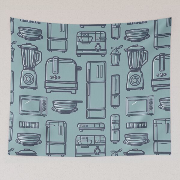 Item preview, Retro Kitchen Pattern designed and sold by Angry Swan Designs.