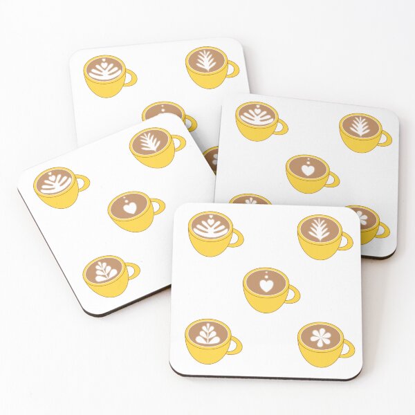 Item preview, Cute latte foam art, the yellow cups designed and sold by TessaPeartree.