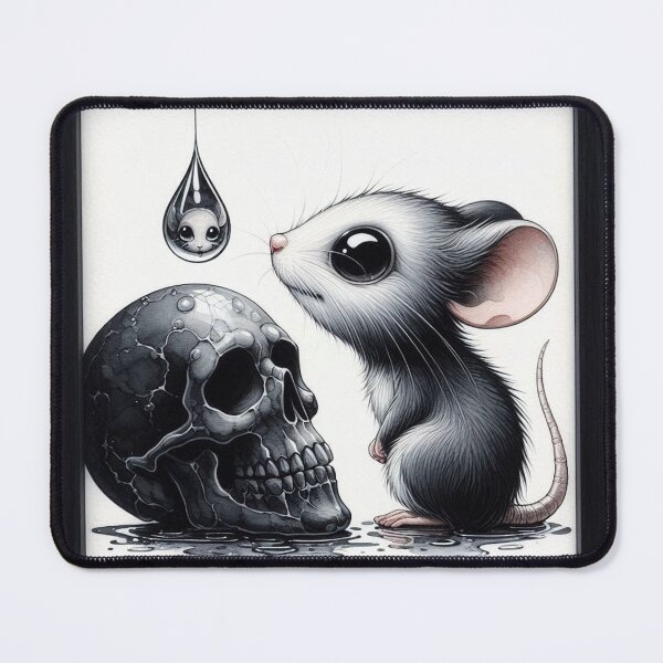 Item preview, Cute Rat with Skull, reflection in raindrop designed and sold by BatsAndRats.