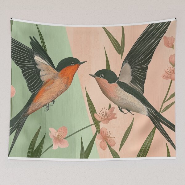 Item preview, two swallows designed and sold by PricklyPeanut.