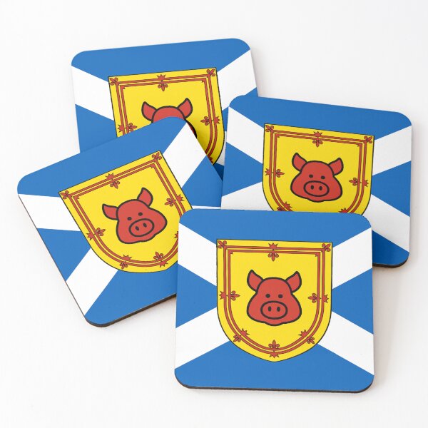 Item preview, Scottish Saltire Flag with Pig's Head Shield (bratach na h-Alba le sgiath ceann na muice) designed and sold by JonathanR1994.