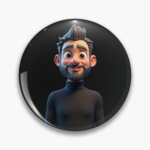 Item preview, Charming 3D Bearded Man in Sleek Black Turtleneck! designed and sold by eliteandhonor.