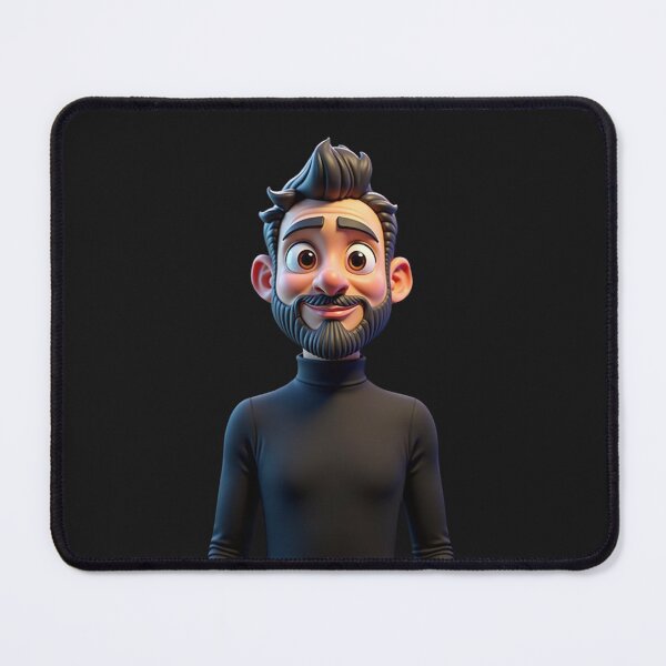 Item preview, Charming 3D Bearded Man in Sleek Black Turtleneck! designed and sold by eliteandhonor.