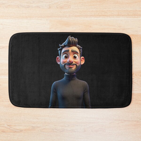 Item preview, Charming 3D Bearded Man in Sleek Black Turtleneck! designed and sold by eliteandhonor.