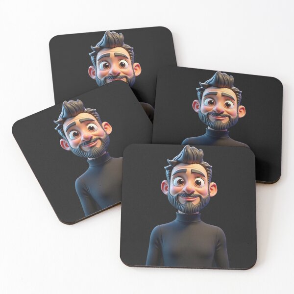 Item preview, Charming 3D Bearded Man in Sleek Black Turtleneck! designed and sold by eliteandhonor.