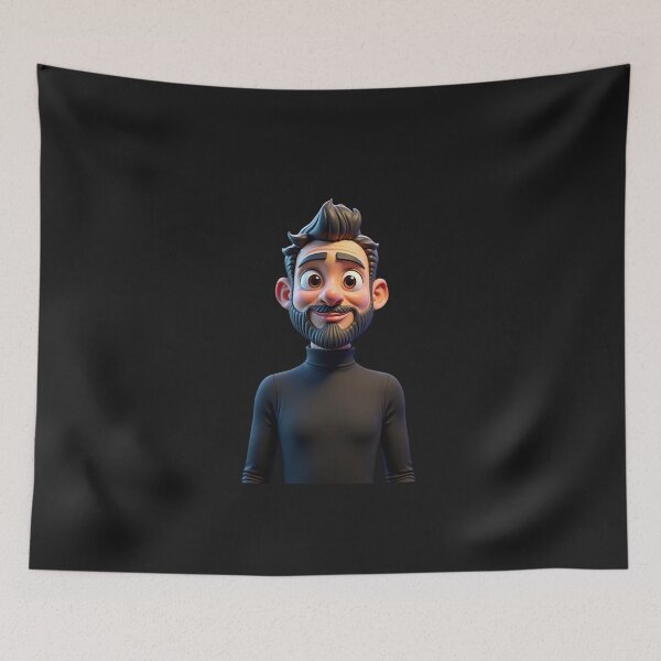 Item preview, Charming 3D Bearded Man in Sleek Black Turtleneck! designed and sold by eliteandhonor.