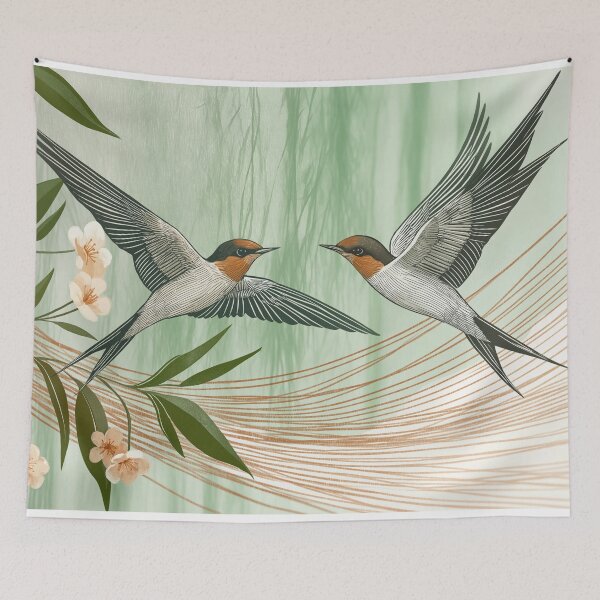 Item preview, two swallows designed and sold by PricklyPeanut.