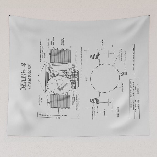 Item preview, Soviet Mars 3 Space Probe (White Stencil - No Background. Vertical) designed and sold by BGALAXY.