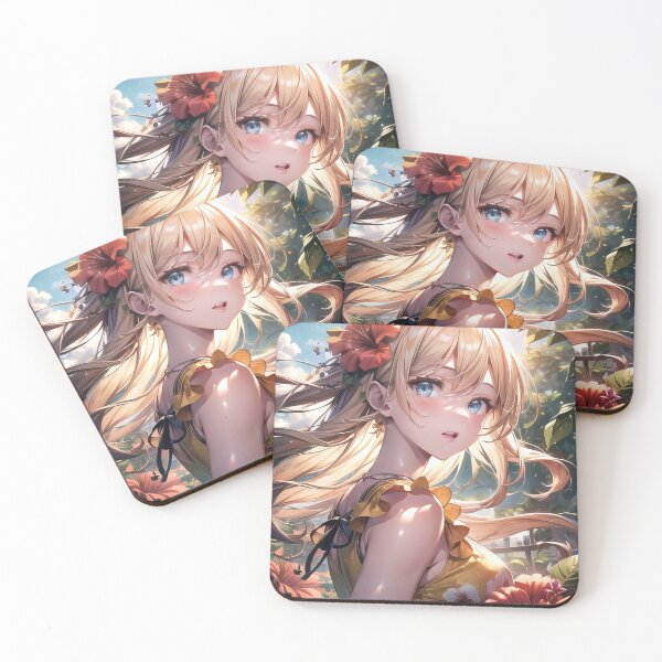Item preview, Anime girl with glowing flowers in forest portrait art designed and sold by TheArtistOf2022.