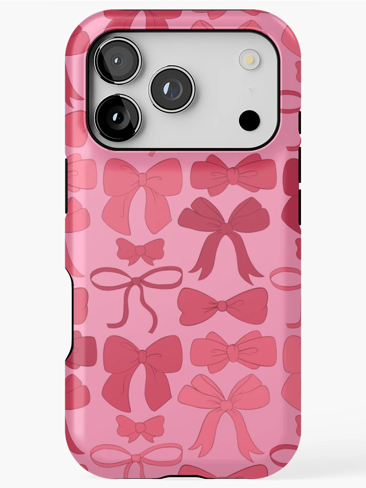 Thumbnail 1 of 4, iPhone Case, Pink Bows Pattern designed and sold by RorisRealms.