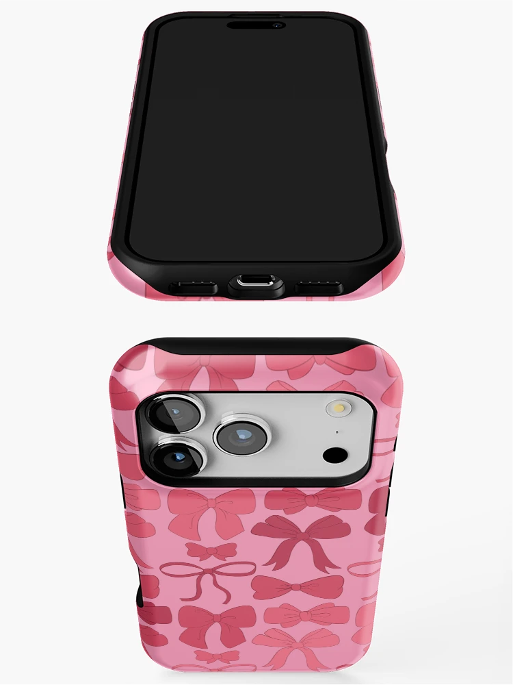 Thumbnail 3 of 4, iPhone Case, Pink Bows Pattern designed and sold by RorisRealms.