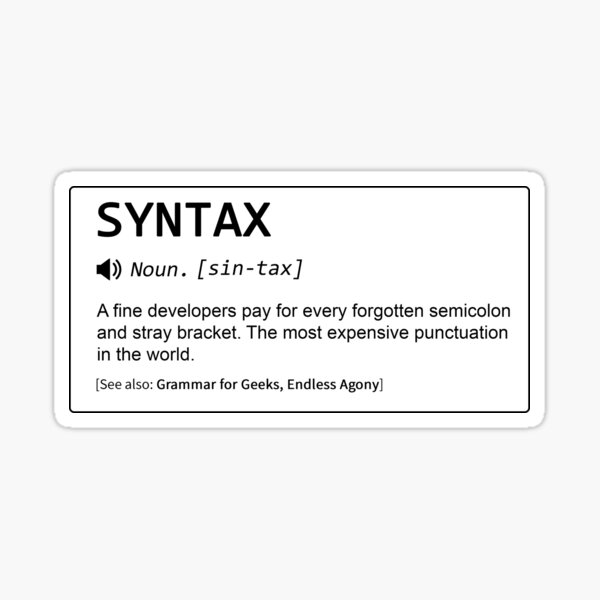 Artikel-Vorschau von SYNTAX-Definition, designt und verkauft von Debug Designs.