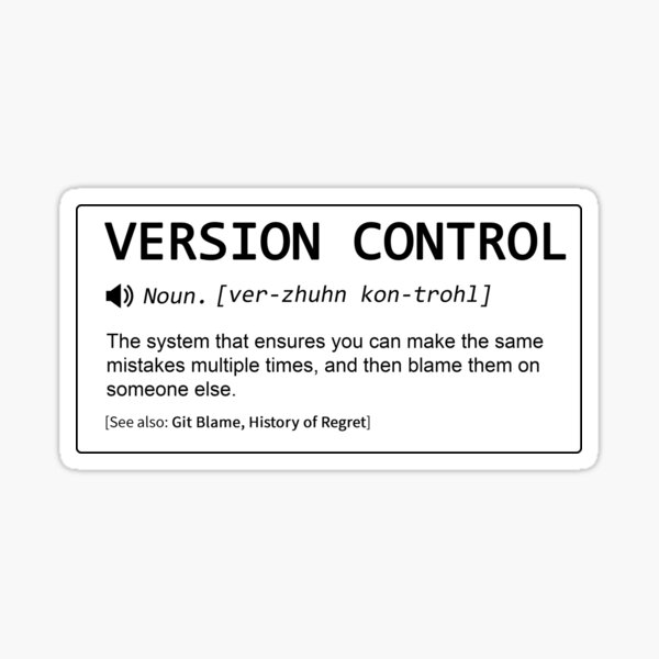 Artikel-Vorschau von VERSION CONTROL-Definition, designt und verkauft von Debug Designs.