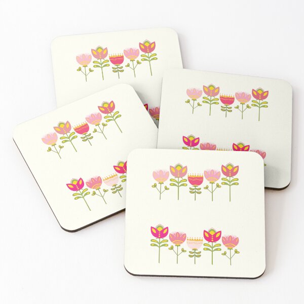 Item preview, Pink Folksy Flowers  designed and sold by CattDesigns.
