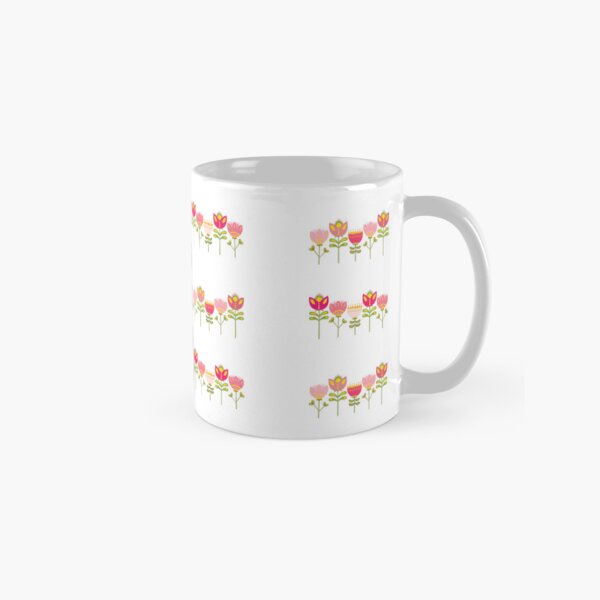 Vista previa del artículo con la obra «Flores folklóricas de color rosa», diseñado y vendido por CattDesigns.